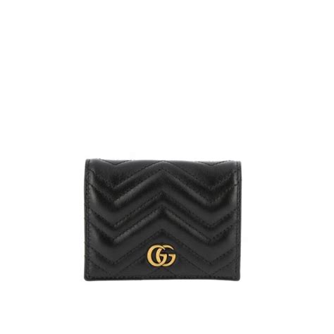 portafoglio donna gucci nero|Portafoglio GG Marmont in pelle in Nero .